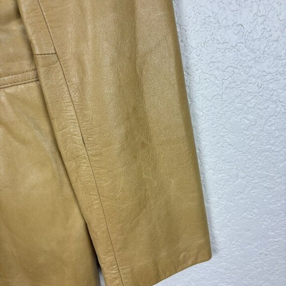 VINTAGE EXPRESS Leather Jacket Tan Womens 9/10‎ Weathered Western Boho Festival - Picture 9 of 11